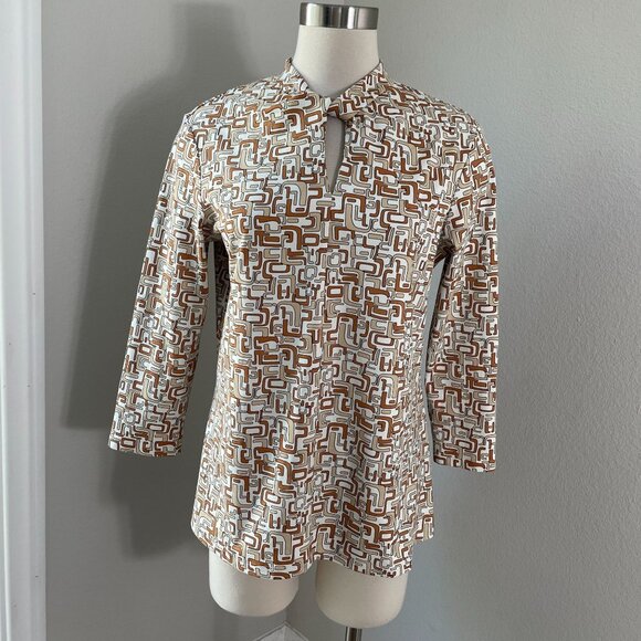 J McLaughlin Womens Large Catalina Cloth Top Long Sleeve Key Hole Front Shirt - Picture 1 of 10